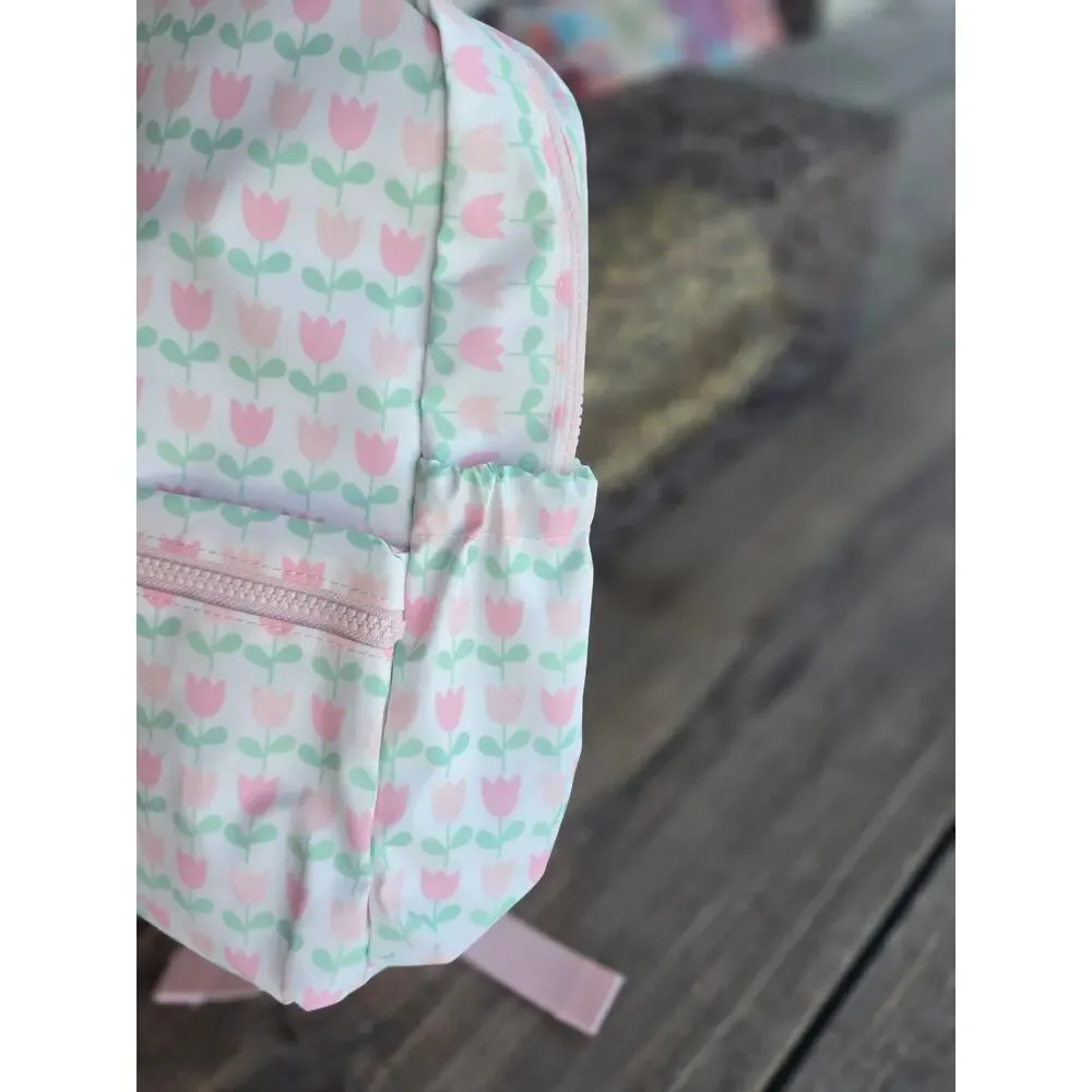 NEW Apple of my Isla Tulip backpack with drink sleeves/ wipeable/ 2 sizes